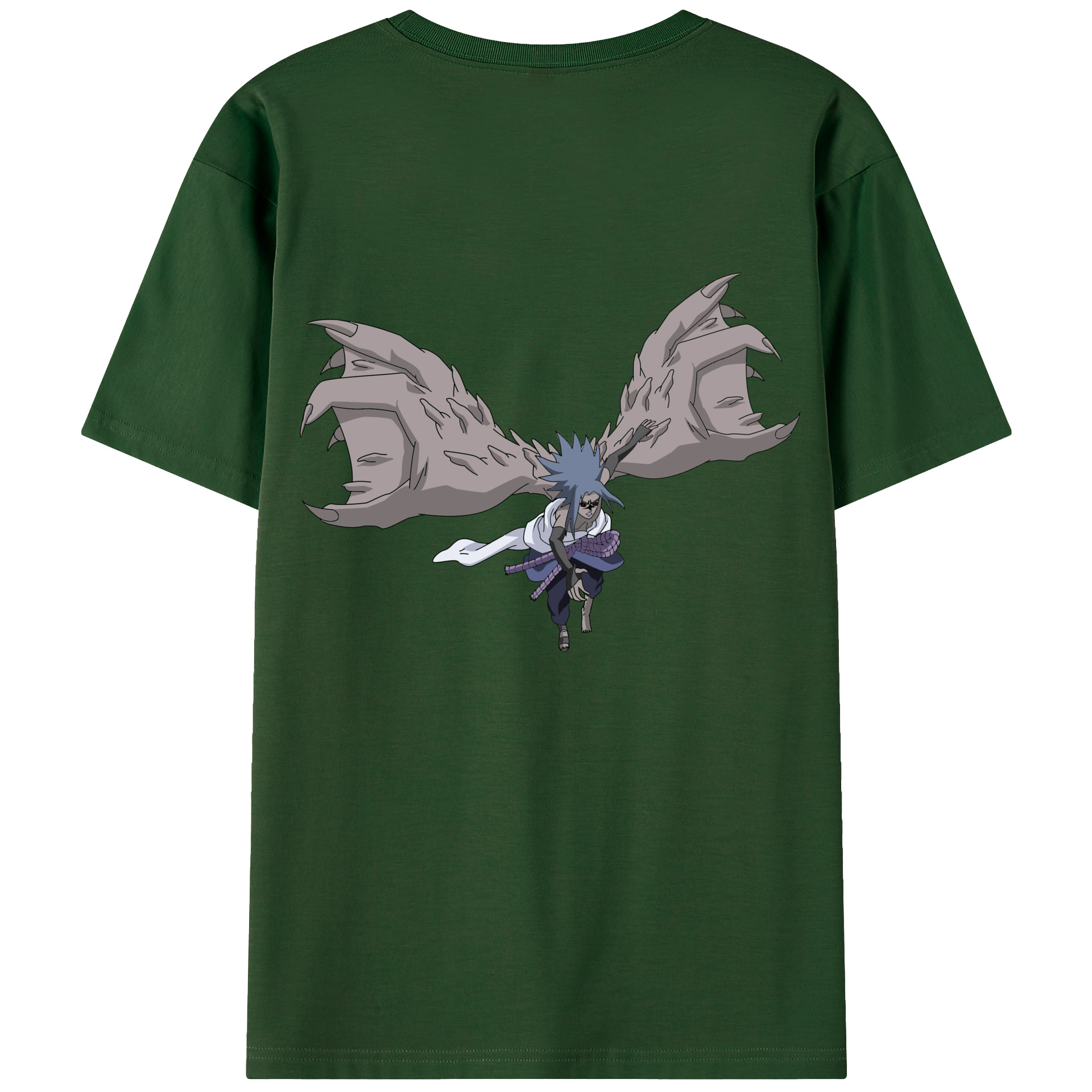 （画像用） NARUTO -ナルト- うちは サスケ Uchiha Sasuke 綿100％半袖Tシャツ（背面プリント）